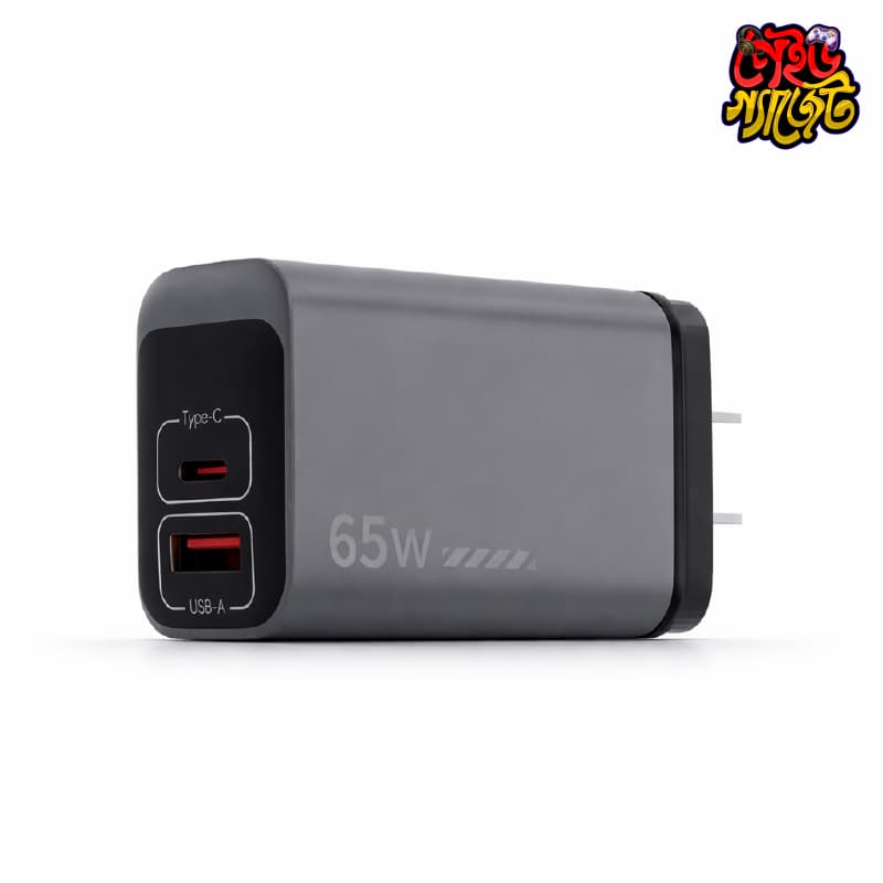 65W Dual Port Fast Charger (USB-A + Type-C) | Multi-Protocol PD Charger