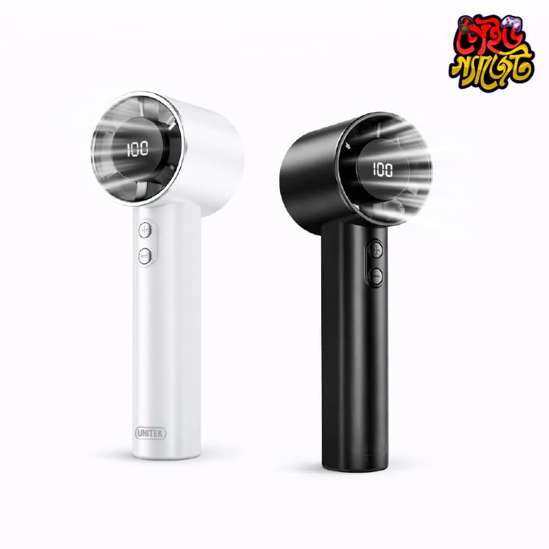 199-Speed Turbo Mini Handheld Fan with LED Display | USB Type-C Rechargeable